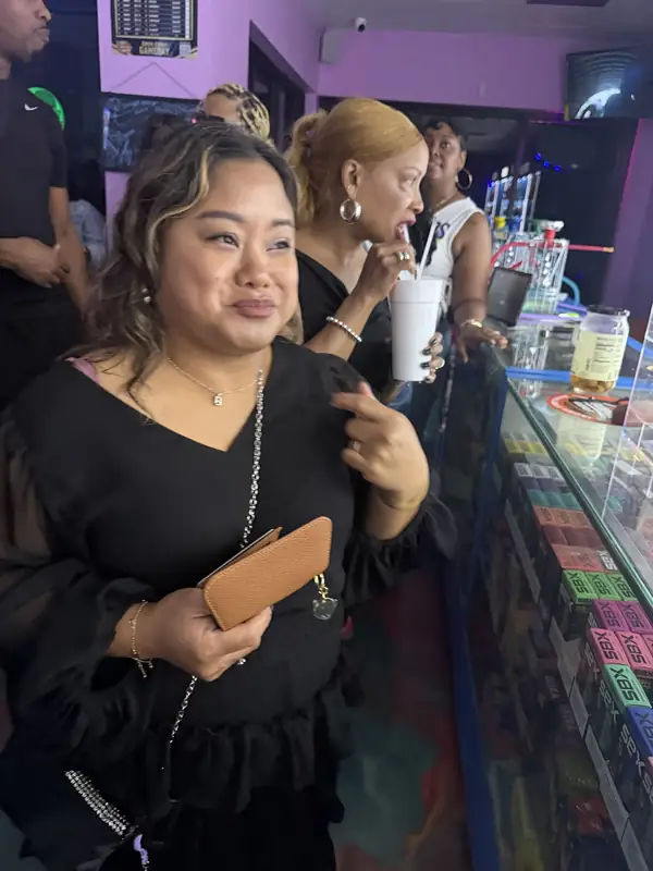 Guests at the counter on a packed night